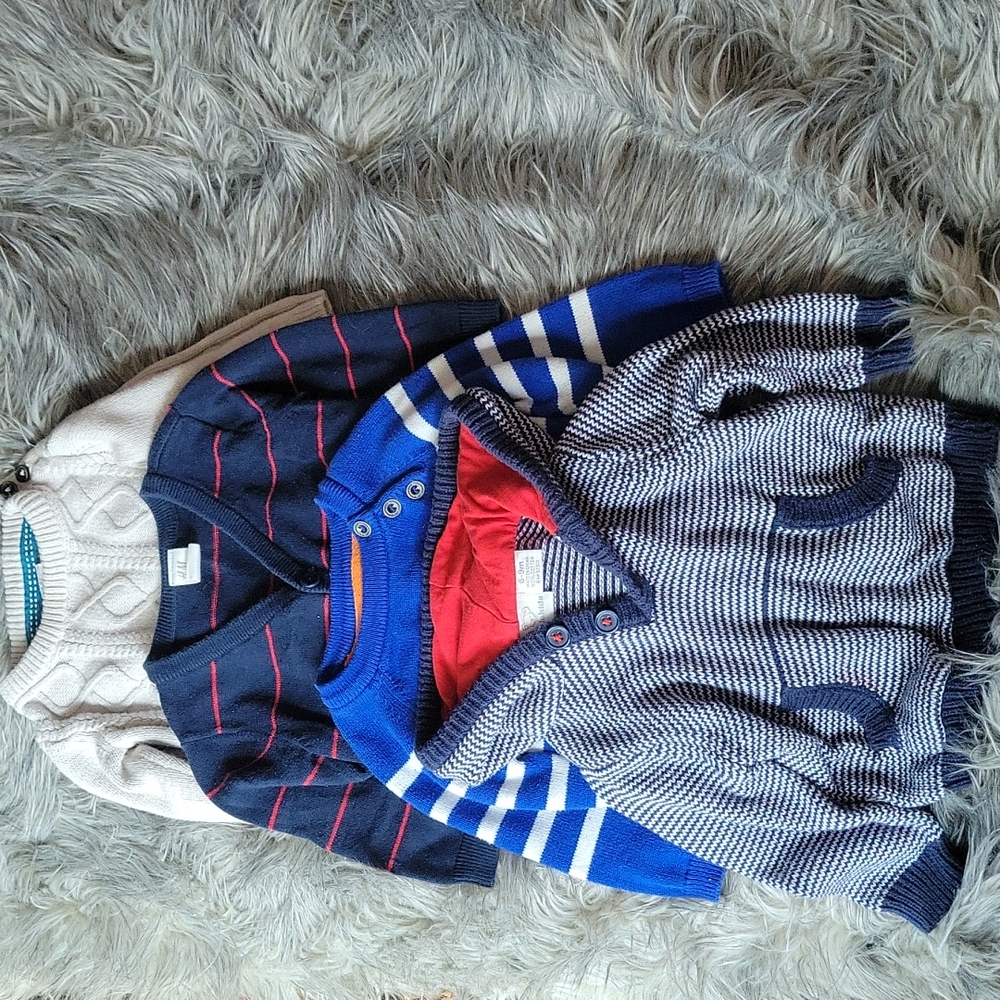 LOT of 4 Baby Sweaters 6M